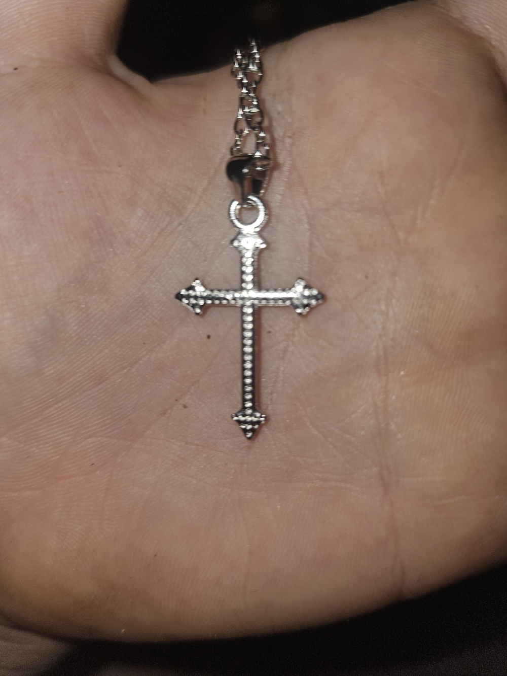 Sterling Silver Cross Pendant Necklace - Silver